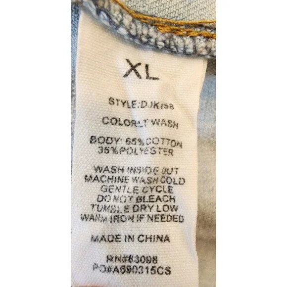 Ci Sono Jeweled Hamsa Jean Jacket Size XL Hand Of Fatima - Picture 7 of 7